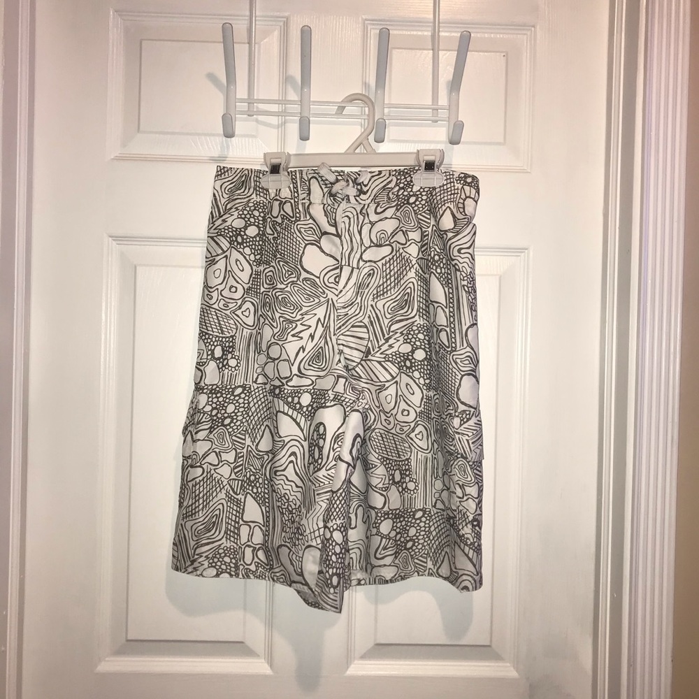 Boys’ XL White and Grey Swim Trunks.  NWT.